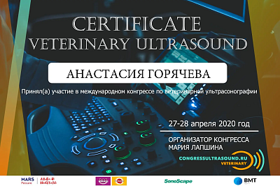 Международный конгресс по ветеринарной ультрасонографии. 27-28 апреля 2020г.