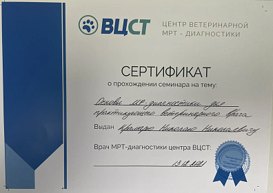 Основы МР-диагностики для практикующего ветеринарного врача. 13 декабря 2021г.